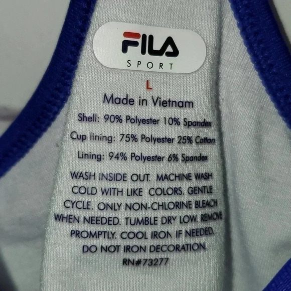 Fila Sport Performance Tank Shelf Bra Size L - Picture 4 of 13